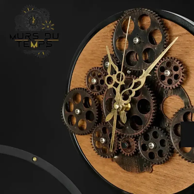ZEGAR SCIENNY DREWNO METAL | GNIEZNO - Czarny