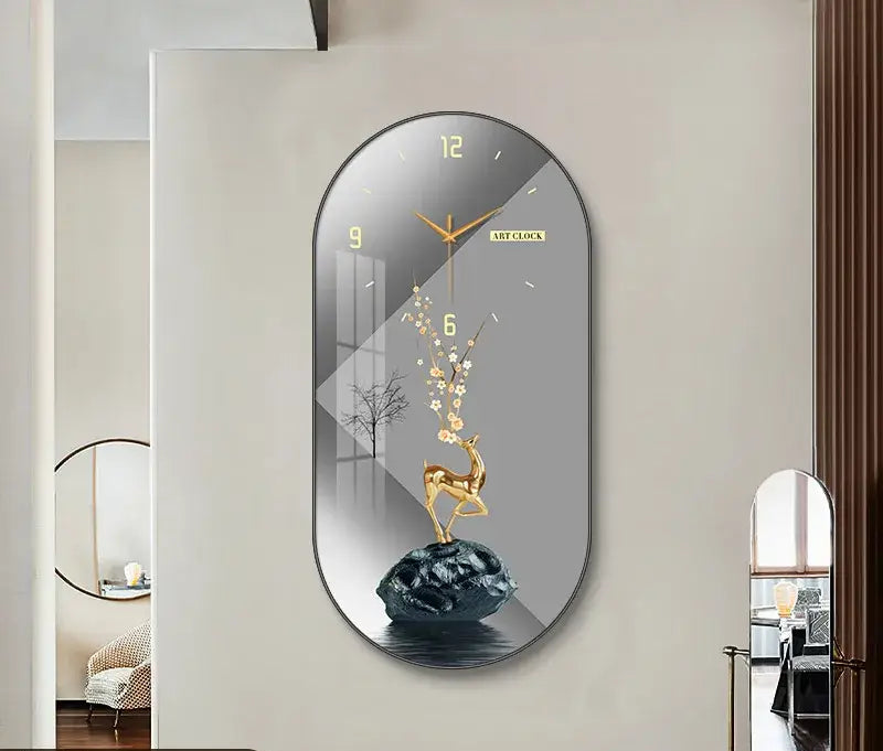 ZEGAR SCIENNY Z JELENIEM | ZIELONA GORA - 3 / 30cm x 60cm