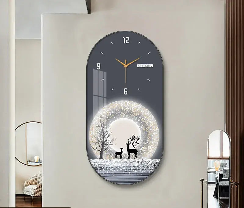 ZEGAR SCIENNY Z JELENIEM | ZIELONA GORA - 5 / 30cm x 60cm
