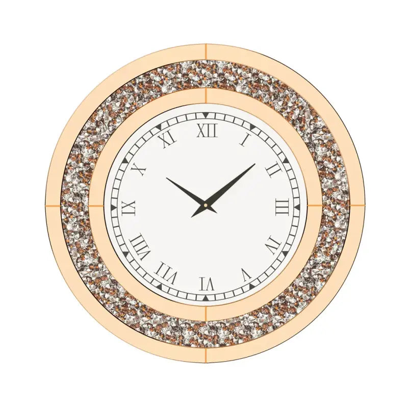 ZEGAR SCIENNY Z KRYSTALKAMI | WALBRZYCH - Złoty / 60cm