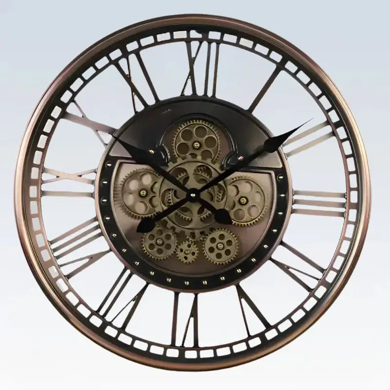 ZEGAR SCIENNY Z WIDOCZNYM MECHANIZMEM | RACIBORZ - Brąz II