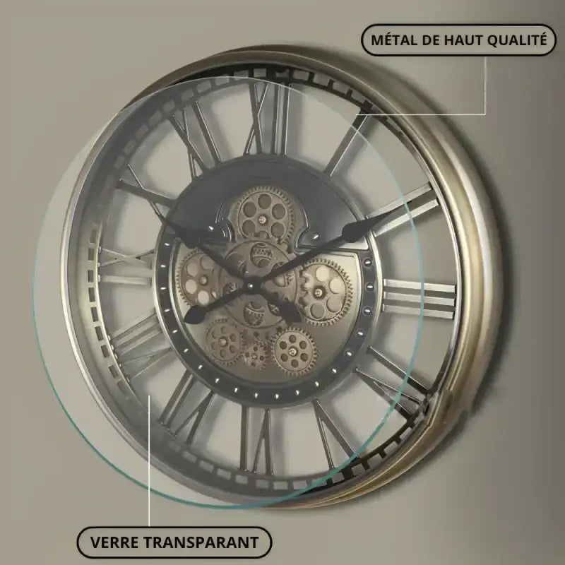 ZEGAR SCIENNY Z WIDOCZNYM MECHANIZMEM | RACIBORZ