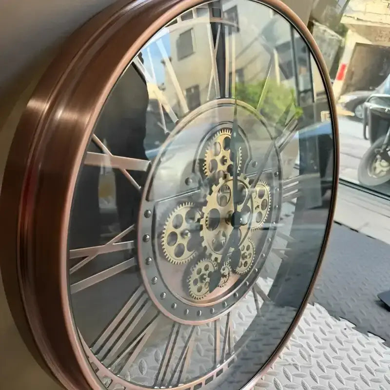 ZEGAR SCIENNY Z WIDOCZNYM MECHANIZMEM | RACIBORZ